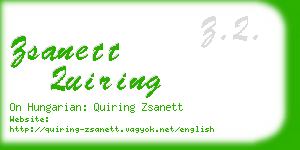 zsanett quiring business card